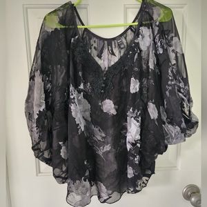 Bke Boutique Floral Chiffon Top